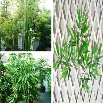 Imitacija Bambusa lišća rekvizite za kućnog vrta Odmor biljke Dekorativni pribor lažni zelene umjetne Plastične listovi za stranke