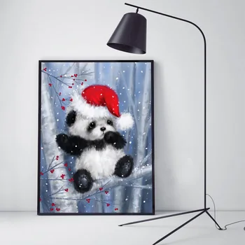 Evershine Diamond Slikarstvo Panda 5D DIY Zima Diamond Vez Prodaja križićima Životinja vještački dijamant Komplet Dekor