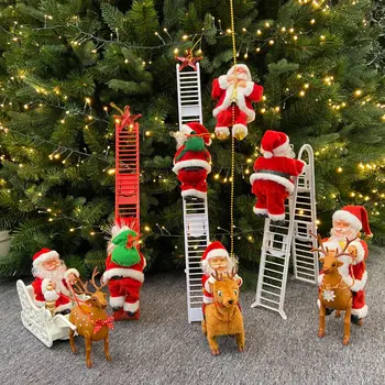 2022 Novu Godinu Električni Djed Mraz Penje Stepenicama Za Djecu Božićni Dar Unutarnji Vanjski Božićno Drvce Visi Ukras