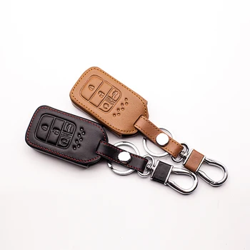 Najnoviji Auto Privezak za ključeve od prave kože s daljinskim upravljanjem Torbica Torba za Honda 2016 2017 CRV Pilot Accord i Civic Fit 4 Gumba Pametni ključ