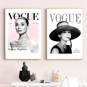 Zid umjetnost Modularni Grafike HD Slike Moda Audrey Hepburn suvremenog Slikarstva na platnu Plakat u skandinavskom stilu za Dnevni boravak Kućni dekor