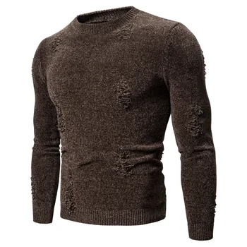 Novi zimski muški džemper Casual pulover Gospodo tople veste Muški tanki pleteni pulover sa rol-bar Muški kaputi