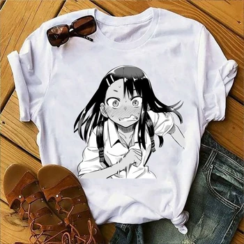 Bijela Majica Svakodnevni Slobodna Anime Нагаторо Majica Muška i Ženska Košulja Moda