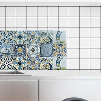 DIY Ručno Oslikana Stil Mozaik Naljepnice Za Zid Linija Struka Kuhinja Ljepilo Kupaona Wc Vodootporne PVC Naljepnica na Zidu