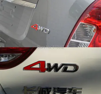 2 vrste 3D 4WD auto Metalni amblem amblem naljepnice za ikone vozila, prikladan za suv Tiguan RAV4 Duster Koleos Asx 4X4