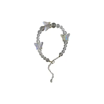 Y2K Pribor Prozirne Narukvice od perli s kravatom za žene Cijele narukvice od perli Modni nakit 2021 Novi Narukvica 90-e darove