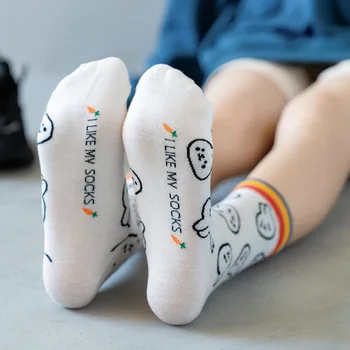 Čarape sa zečica iz crtića Ženske svijetle čarape Skateboard Ulica odjeća hip-hop Čarape Harajuku Calcetines Slatka Соккен Zabavne Кавайные čarape