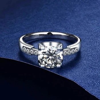 Pravi prsten od srebra S925 Za žene Angažman svatova Luksuzna glava Bika Veliki dijamantni nakit Fin, Elegantan Slatki poklon
