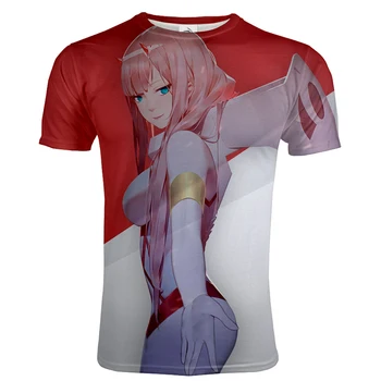 Anime Draga U Франхсе 3D t-Shirt s po cijeloj površini Muška/Ženska Casual Moda s okruglog izreza i kratkih rukava Ulica odjeća Harajuku Hip-hop Vrhovima