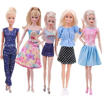 5 Kompleta Haljina Hlače i Suknje Višebojne Nekoliko Stilova Odjeću Za Barbie Pribor ,Igračke DIY Dar Našoj Generaciji