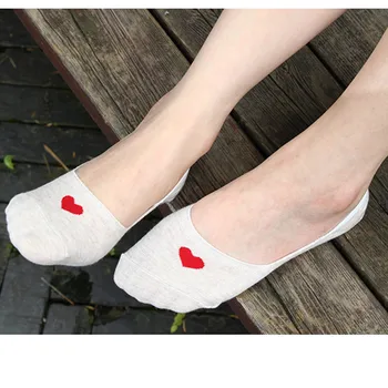 Modni slatka ženske čarape Нескользящие silikonski Ženski nevidljive čarape, Pamuk s malim ustima Candy Boje Srdačan čarape za gležnjeva