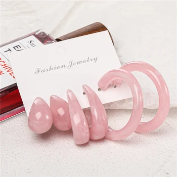 Luokey 3 para/set Berba Geometrijski Naušnice-prstenovi Set Za žene Fine Slatke Šarene Vjenčanje Naušnice Izjava Nakit Darove