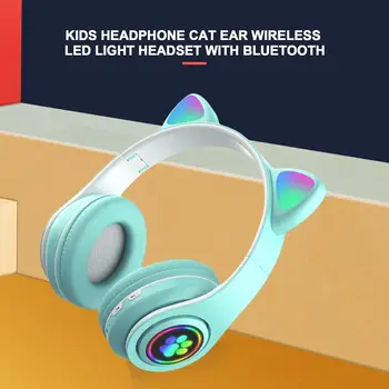B39 Slatka Mačka ForBluetooth Bežične Slušalice s Mikrofonom Bljeskalica LED Stereo Glazba Kaciga Sklopivi Telefonska Slušalica Poklon za djevojke