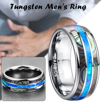 Volfram Prstena Kupole petrovo uho -- Plava Centar Vjenčano Prstenje za Muškarce i žene Udobnost Odgovara Veličini od 6 do 13 TT@88
