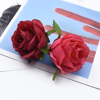 5 Kom. Svilene Ruže Vjenčanje Buket Materijal Pribor za uređenje doma Kapa Lažni Biljke za Spomenar Umjetno Cvijeće