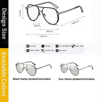 Photochromic Sunčane naočale s polarized leće za muškarce 2021 Luksuzni Brand Dizajner Выдалбливают Naočale Za žene Sunčane naočale za vožnju