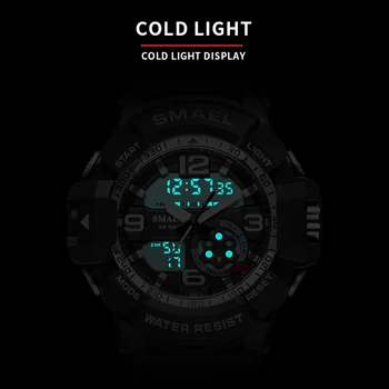 Digitalni sat SMAEL za muškarce Sportski muški quartz Sportski satovi Luksuzni brand Cool LED Vojne ručni Sat Timer Muški sat gospodo