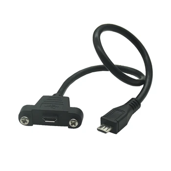 Micro-USB 5pin Micro USB i USB 2.0 Priključak za povezivanje s Micro USB 2.0 Ženski Produžni Kabel 30 cm 50 cm, S vijcima u Rupu za učvršćivanje ploče