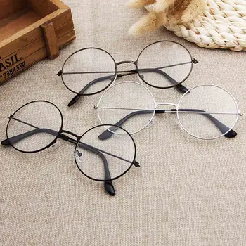 Vintage Okrugla Metalna Male Okvira Za Naočale S Prozirnim staklima Jednostavne Naočale Naočale Za velike, Okrugle Okruglih Naočala