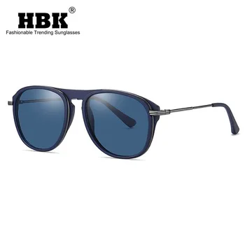 HBK Okrugle Sunčane naočale u metalnom ivicom Marke dizajnerske sunčane naočale Ženske plave leće Vintage Naočale za vožnju na otvorenom Oculos De Sol UV400