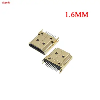 10ШТ HDMI-kompatibilnu muški priključak/priključak 19PIN 19P 1.6 MM 180 stupnjeva Pozlaćena hd 19-pinski
