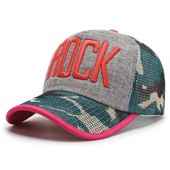 Bejzbolska kapa Ljetna nadvoji kapu sa izvezenim slovima ROCK Funky kapu Prozračna sprečava kupanje u hladovini Kapu za odrasle