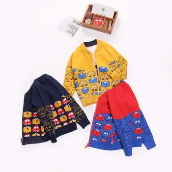 Džemper za dječake Kardigan Jesen zima 2021 Dječje jaknu, Džemper za male dječake i djevojčice Crtani Dječji pletene cardigan