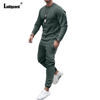Ladiguard Plus Veličina 3xl Muški Komplet Trend 2021 Sportski odijelo sa dugim rukavima Setove muške Odjeće od dva dijela ropa hombre Seksi muška odjeća