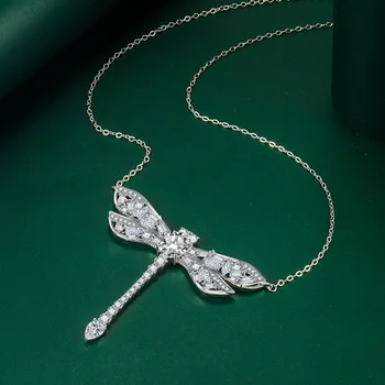 ANGLANG Luksuzna Dragonfly Privjesak Ogrlica Vjenčanje Vjenčanje svijetli Kamen CZ Romantičan Poklon Elegantan Modni ogrlica Nakit za žene