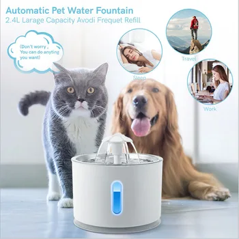 Ploča od nehrđajućeg čelika Pametan Dispenzer za vodu za kućne ljubimce, Ulagač za pse i mačke, Cirkulacija žive vode, led automatsko isključivanje napajanja, Posuda za piće