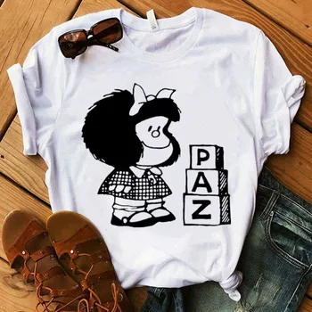 Ženske majice Mafalda t-Shirt Ženska ljetna košulja Harajuku Casual majica kratkih rukava Негабаритная majica Ulica Gornja ženska majica