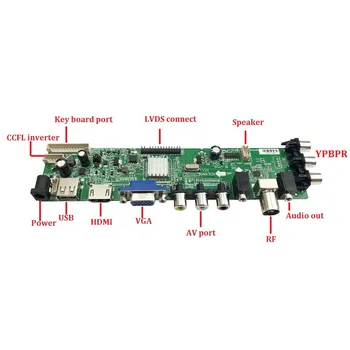 Kit za LTN156AT20 H01 W01 digitalni HDMI VGA AV LED tv LVDS USB DVB-T DVB-T2 WLED 40pin 1366X768 kontroler signala daljinski upravljač