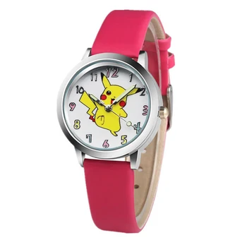 Crtani filmovi pokemon Pikachu prekrasan dječji kožni remen kvarcni sat studentski svakodnevne pribor satovi za dječake i djevojčice poklon