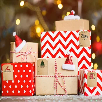 50-100pc 5x7, 5 cm čestit Božić Poklon je Pakiran Naljepnica Kraft-Papir za Rukom Naziv Božićno Drvce Los Koverti Tisak Naljepnica-Naljepnice