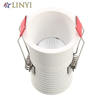 2021 Mini LED Svjetiljka COB 6 W 10 W 12 W s podesivim ona AC110V 220 U Ugrađivanja Reflektor 24 Bijela i Crna Stropni Lampa Za osvjetljenje ormara