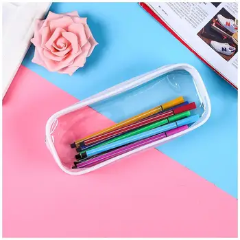 Jednostavan Stil Ženska косметичка Prozirna kutija za olovke PVC Kreativni Korejski Uredski Školski Materijal pribor Torba za olovke