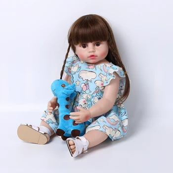 55 CM Bebe Rerborn Baby Doll Kit Za malu Djecu Silikonska Igračka Za Djevojčice su Vrlo Mekana Silikonska Lutka Za Djevojčice s Punim Tijelom Igračke Lol Iznenađenje
