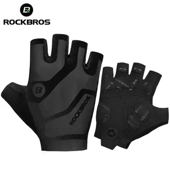 ROCKBROS Sportske muške rukavice Prozračna ova značajka protiv udaraca potvrđena Rukavice Ljetne Rukavice bez prstiju Ridinig MTB Rukavice za mtb Biciklizam