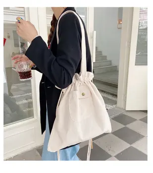 Ženske kariranih torbe za kupovinu na pertla u japanskom stilu s podesivim umetcima Slatka Studenti - kupci Холщовая Smart torba školska torba u korejskom stilu