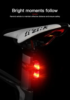 Stražnje svjetlo za Bicikl LED USB Punjiva Bicikl Sigurnosti Biciklizam Upozorenje Stražnja svjetla Vodootporan Samohodni Elektromagnetski dugo Svjetlo