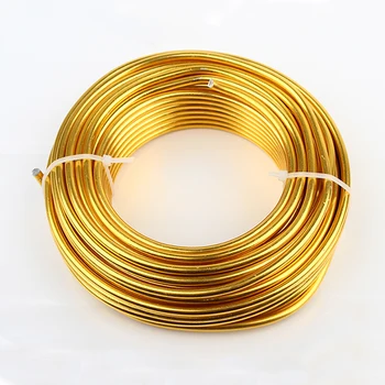 Veleprodaja 0,5 kg 4 mm 6 kalibar Anodizirani Umjetnički Cijele Aluminijski Zanatske Kabel 15 m Svijetlo Zlato Srebro u Boji Nakit Soft Metalna Žica