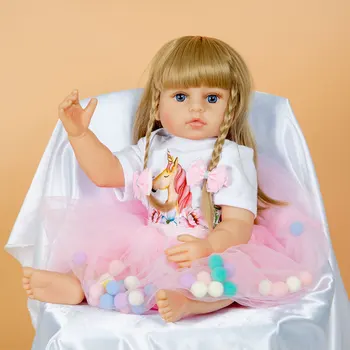 KEIUMI 22 Inča Full Silikon Pokupila Lutka Igračke Novorođene Princeza Dijete Boneca Za Djevojke Božićni Poklon Za Rođendan