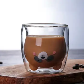 1 Kom 3D 2-kata Prekrasan Panda Medvjeda Inovativne Piva Čaše Toplinski Dvostruke Stijenke demitasse Jutarnje Mlijeko Čašu Soka Čašu