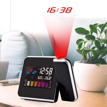 Led Digitalni Pametan Alarm Elektronski Sat Stolni USB Ponavljanje Budilica S Projektorom Vremena Projekcija Sat Vremena