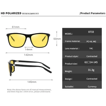 VCKA 2020 Dizajn Polarizirane Sunčane naočale za noćni vid TR90 sa žutim staklima UV400 Naočale za muškarce i žene Sunčane naočale oculos gafas