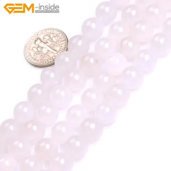 Dragulji unutar Okrugla Bijela Glatka Žada Perle Za Izradu nakita 4-14 mm 15 cm DIY Nakit