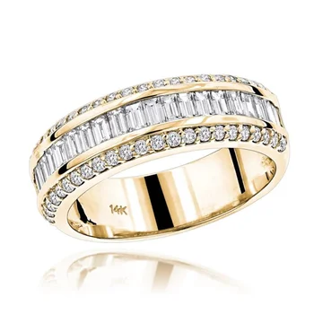 BAOSINA Jednostavno zlatno Трехцветное kristalna Cirkon Donje prsten za vjenčanja, Zaruka, zurke, Nakit, Modni dodaci za ruke