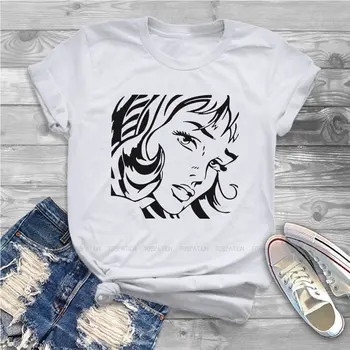 Djevojka s trakom za kosu Majica za žene Roj Lihtenštajn Pop-art Comix Vrhovima Slatka ženska t-shirt 4XL Homme s po cijeloj površini Негабаритный