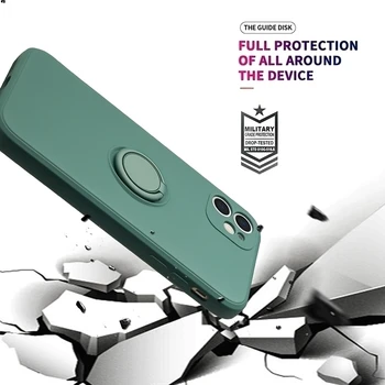 Za iPhone SE 2020 XR 11 12 Pro X S Max Torbica TPU za iPhone 6 6S 7 8 Plus Silikon Remen Prsten Nosač Magnetska Zaštitna Torbica