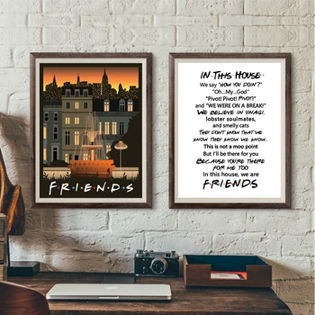 Prijatelji Emisija je Slikarstvo na platnu Klasičnih Plakata s citata i printevima Квадрос Zidni Umjetničke slike za uređenje dnevnog boravka Cuadros